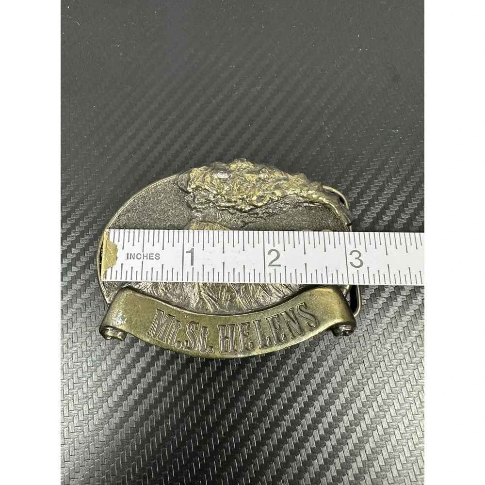 1980 Mount‎ St Helens Eruption Commemorative Belt Buckle Vintage USA Made
